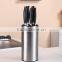 6 pcs forged pom handle kitchen knife set with s.s utility block