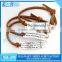 Caw leather braided titanium bracelet