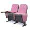 Luxury modern design pink ergonomic auditorium chair with writing pad