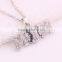 Clear Crystal Rhodium Plated Snake Chain Softball Mom Sports Necklace Women