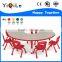 Elegant shape YQL hot sale PE / Particle board nursery shool desk and chair