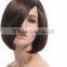 long bob wigs, Synthetic natural brown long bang hair wigs with division