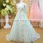 2016 Latest Princess Style Ball Gown Evening Dresses Lace Applique Bow Sash Sexy See Through Robe Longue Femme Soiree ML175