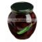 High Quality 100% Tunisian Table Olives,Purple Olives Broken with Green Peppers, Purple Olives 370 ml Glass Jar