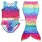 Hot Kids Girls Mermaid Tail Swimmable Bikini Set Swimsuit Swimming Costume