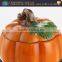 Decorative ceramic small pumpkin design attractive sugar canister