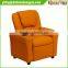 Contemporary Orange Vinyl Kids Recliner With Cup Holder and Headrest