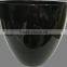 Black & White Glazed Plastic Flower Pot Round