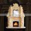 European Traditional Statuary Carved Overmantel Outdoor Marble Fireplaces