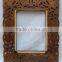 Indian Handicraft Leaf Design Wooden Mirror Frame