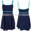 Backless Swimsuit Wholesale Women Ladies Bandeau Color Contrast Swimdress One Piece Bathing Suit High Waisted Swimsuit