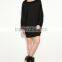 Guangzhou wholesale clothing OEM Black Lantern Sleeve Sweatshirt Dress