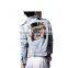 Women's button up epaulettes long sleeve polo collar jacket 100 cotton clothing women