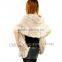 CX-B-M-15 Ladies Latest kintted Real Mink Fur Woman Fashion Black Fur Shawl