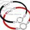 quality circle charms red and black cord bracelets with clasp fashion handmade cord love bracelets for boys and girls gift