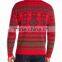 Men Red Sweater Fair Isle Pattern Acrylic Christmas Sweater
