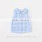 Lovely collar design cheap price Two color baby clothes gingham girl shirt