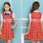 latest design navy blue nice girl plaid dress elementary quality school uniform