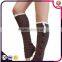 Creative new fashion knit pattern women warm winter classic leg warmers knitting socks women casual knee socks