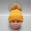 Wholesale Plan White Knitting Beanie Hat For Child With fur Ball Baby Hat