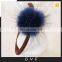 Cute mink fur elastic hand made real fur ball hairband for girl woemn hair