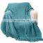 Hot Sale High Quality Solid Color Wholesale Wool Chunky Cotton Crochet Knit Throw Blanket For Winter