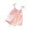 Children's clothing cotton and linen sling romper 6-color one-piece