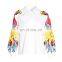 TWOTWINSTYLE Shirts For Women O Neck Long Lantern Sleeve Casual Loose Hit Color Vintage Embroidery