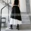 TWOTWINSTYLE Asymmetrical Hit Color Skirts Female High Waist Oversize Patchwork Irregular Midi Skirt Women