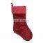 Wholesale Decorative Faux Burn Out Paisley Mazarine Christmas Socking for Christmas