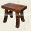 Custom made burned effect wooden chair,small wood stool