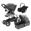 Delux strollers folding stroller 3 in 1 luxury pram