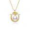 Women Accessories Circle Pearl Charm Pendant Simple Box Chain 925 Silver Necklace