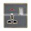 Universal Standard 5-Pin Wall Socket With Switch And Led Light 86mm*86mm Acrylic Panel Sockets And Switches Electrical 16A