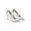 Silver Color Design Ladies Pointed Court High Heels Sandals Shoes Women Latest Heel