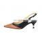 Unique ladies handmade style heel pointed toe ankle strap women colored fashion sandals shoes
