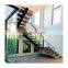 High quality wrought iron indoor solid wood staircase designs