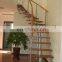 Low cost floating wooden step with light curved staircase
