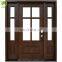 Main Door Grill Design Glass Insert Solid Wood Door Exterior Wood Door
