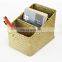 Set of 2 economical practical multifunctional 3-section wicker storage organizer best selling woven basket straw