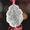 Traditional Double Mini Side Gautam Buddha Amber Glass Car Mirror Hanging Pendant