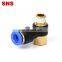 SNS SPHF Series pneumatic Hexagon universal female thread fitting one touch plastic swing elbow air hose tube connector