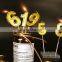 New Arrival 0~9 Number Golden Candle Birthday Cake Topper Decoration Party Celebration Cake Candles