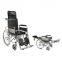 Popular Manmade High Back Recliner Handicapped Reclining Commode Wheelchair Fully Recumbent Wheelchair Paralyzed Elderly Disabled