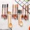 Organic Wooden Cutlery Set Travel Bamboo Wooden Cutlery Set with Carry Bag