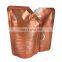 custom printing fish soy sauce container food retort pouch aluminum foil golden packaging bag stand up pouch with spout