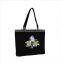 Wholesale Black Blank Reusable canvas bag Custom Logo Printed Cotton Cloth Ladies fashion Shopping Bag Canvas Tote Bags