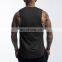 Polyester Oversized Mens Tank Tops Zip Pockets Workout Oem Bodybuilding Gym Shirts