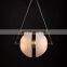 Modern Solid Brass Pendant Lamp LED Light Source with Glass Body Warm White Middle-Sized Light Chandelier for Living Room