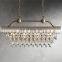 Gold Crystal Chandelier Modern Teardrop Pendant Light Fixture Hanging Lighting for Living Room Entryway Foyer High Ceiling